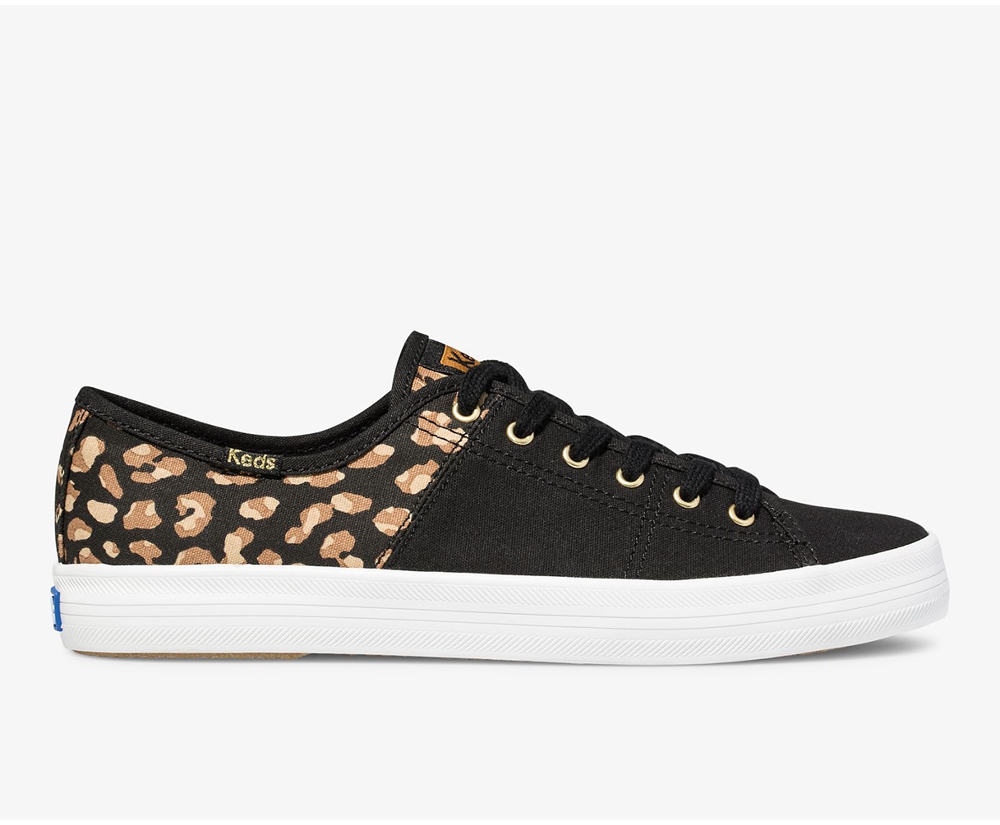 Tenis Keds Mujer Negros/Marrom - Kickstart 50/50 Leopard. - 8251-JLCMI